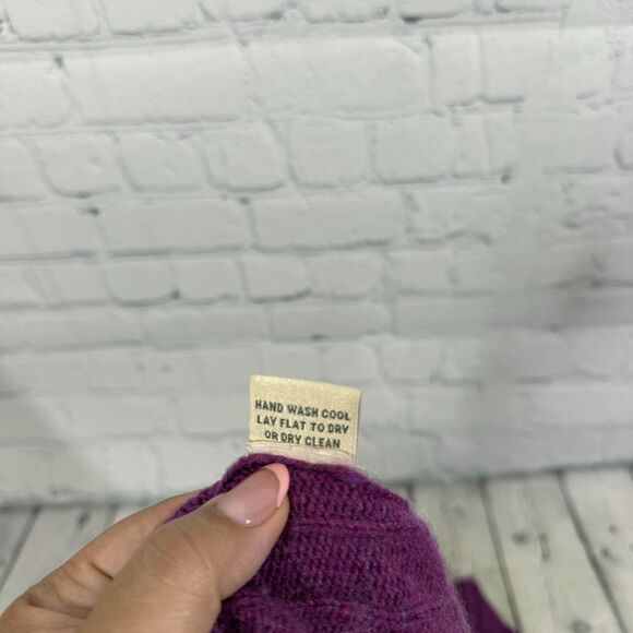 Cashemere Sweater XXL Purple Cable Knit Classic Preppy Pullover Dark Academia - Picture 5 of 15